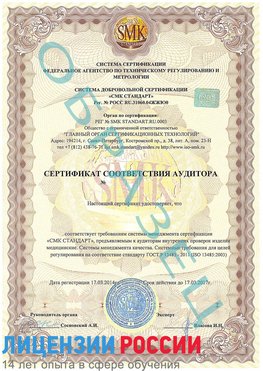 Образец сертификата соответствия аудитора Менделеевск Сертификат ISO 13485